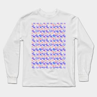 watercolor geometric straight lines purple lavender Long Sleeve T-Shirt